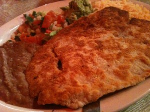 159 Breaded milanesa dinner.