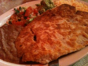 Breaded milanesa dinner. 